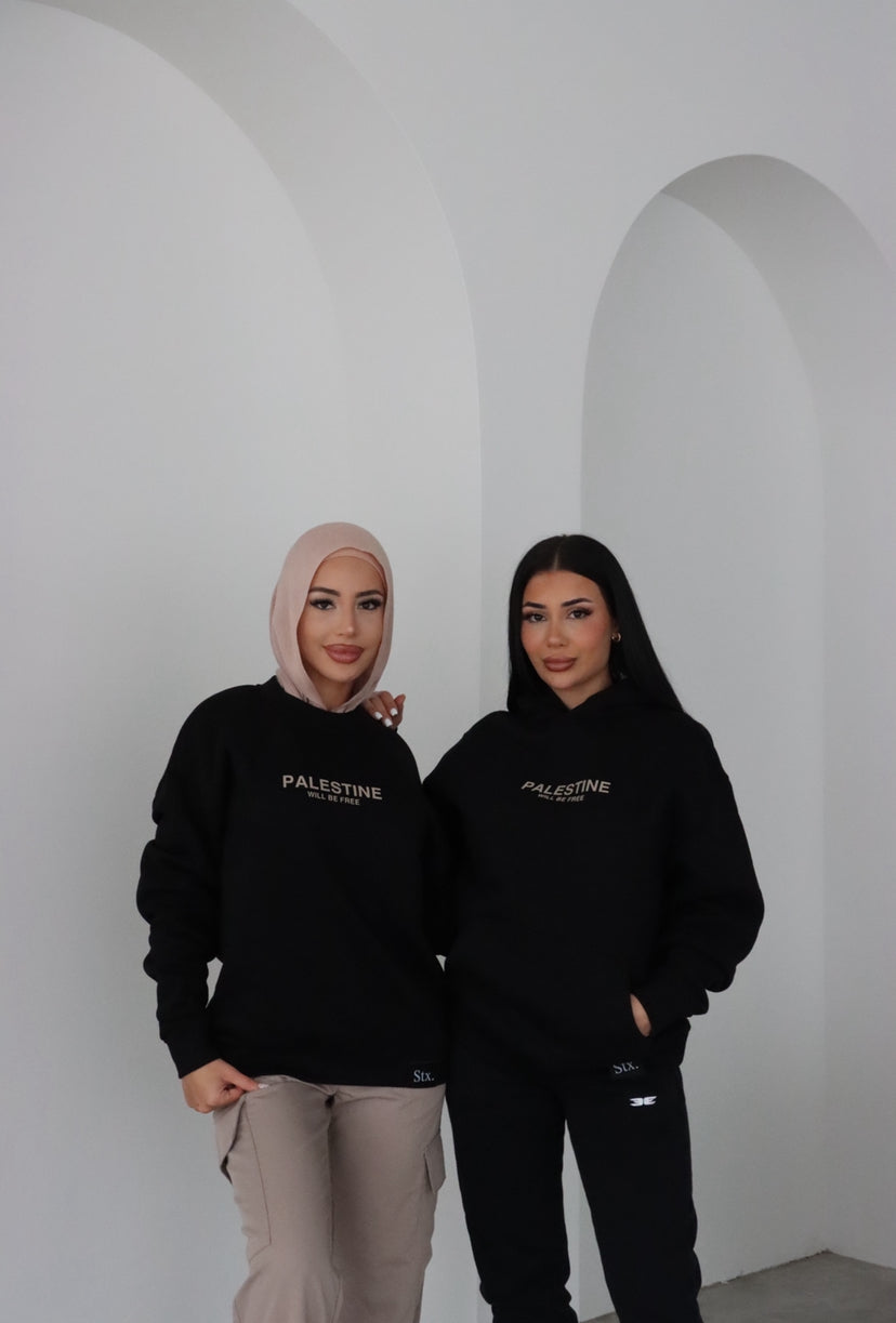 Palestine Will Be Free Adult Crewneck - BLACK