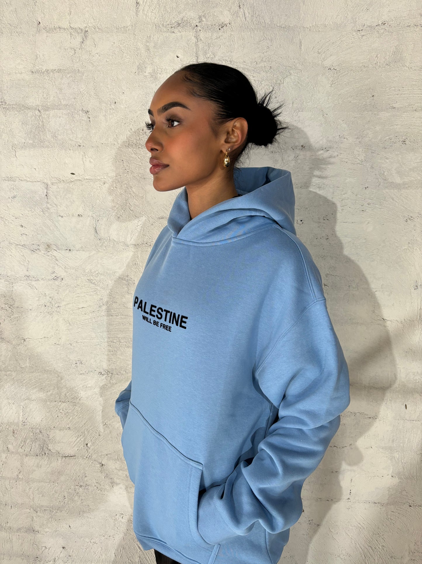 Palestine Will Be Free Adult Hoodie - CAROLINA BLUE