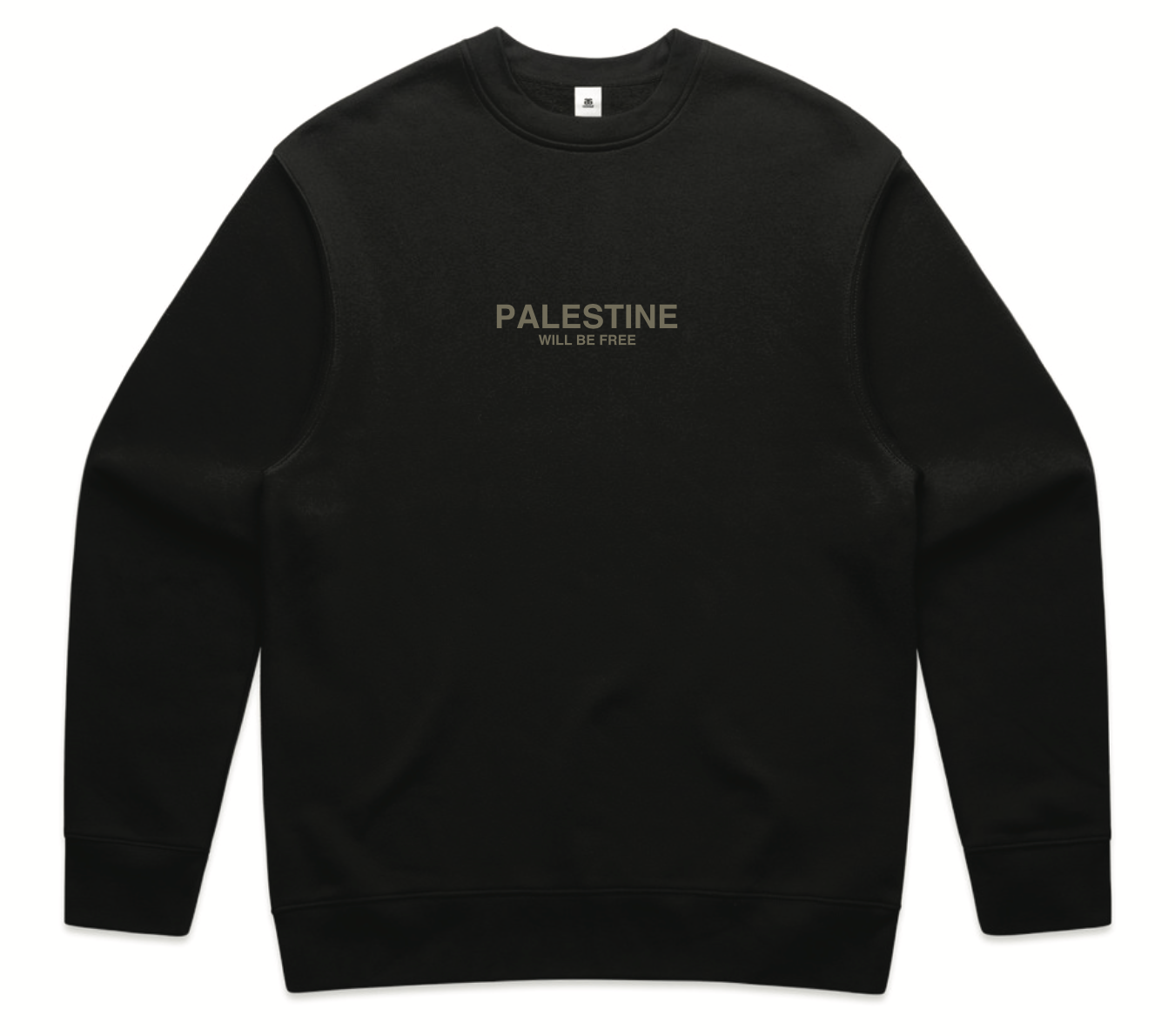 Palestine Will Be Free Adult Crewneck - BLACK